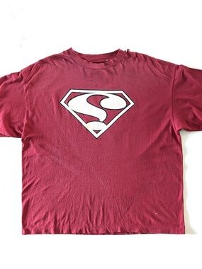 Saint Michael Saint Superman Distressed Heavy T-Shirt Size 2XL Red Made in Japan